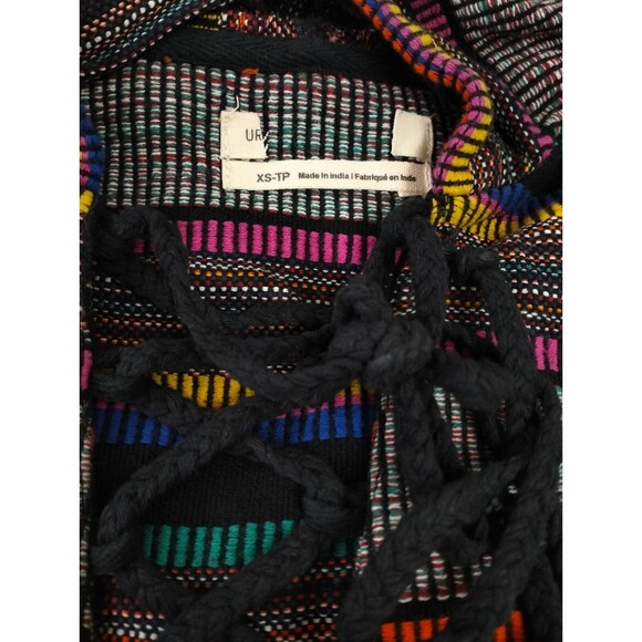 Urban Outfitters Tyler Lace-Up Top Pullover Hoodie Striped Sweatshirt XS 209241 - Picture 12 of 12